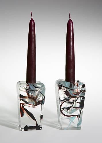 Espresso Mint Tower Candlesticks