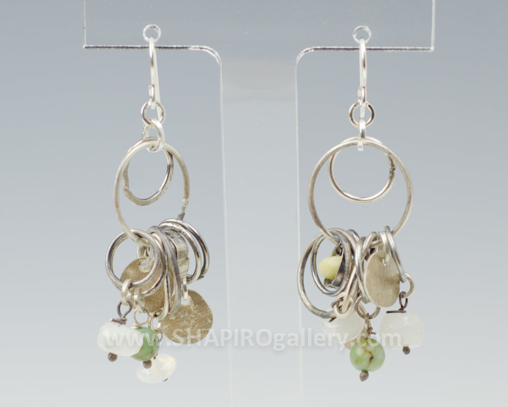 Stone Cluster Ring Earrings