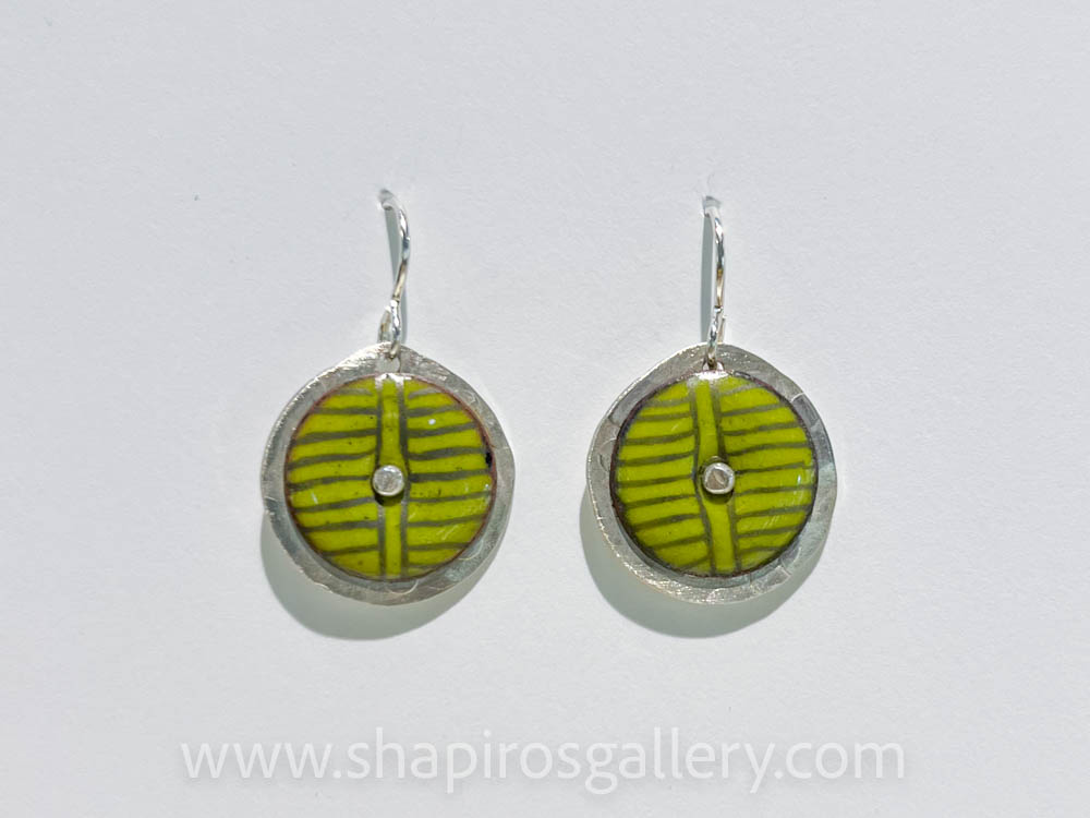 Green Circle Earrings