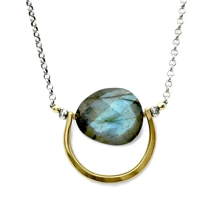 Labradorite Semi-Circle Necklace