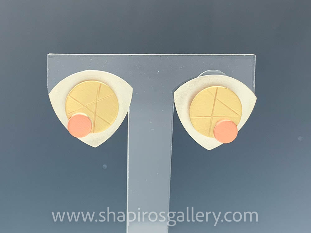 Three Color Shield Post Earrings