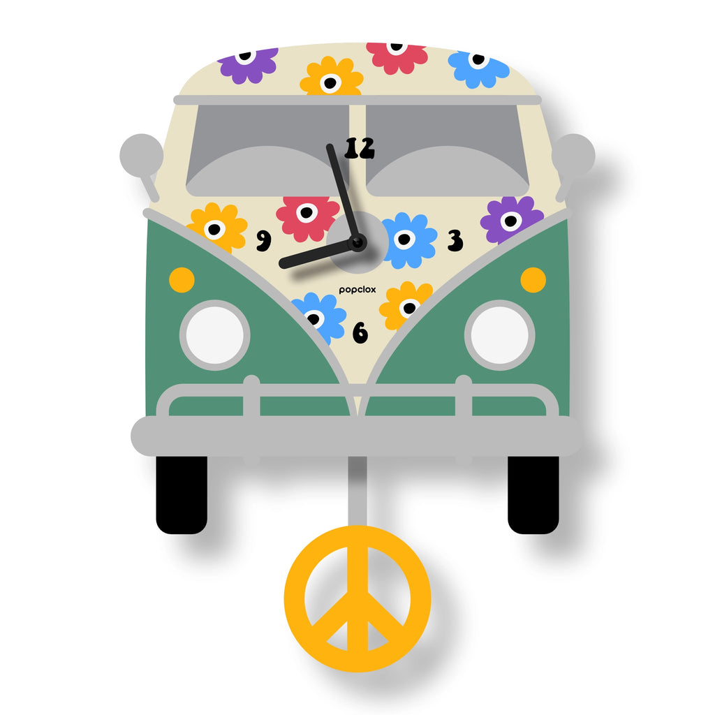 Peace Bus Pendulum Wall Clock