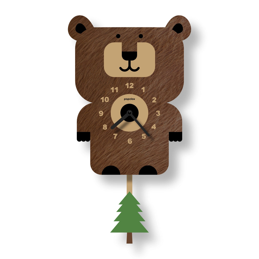 Brown Bear Pendulum Wall Clock