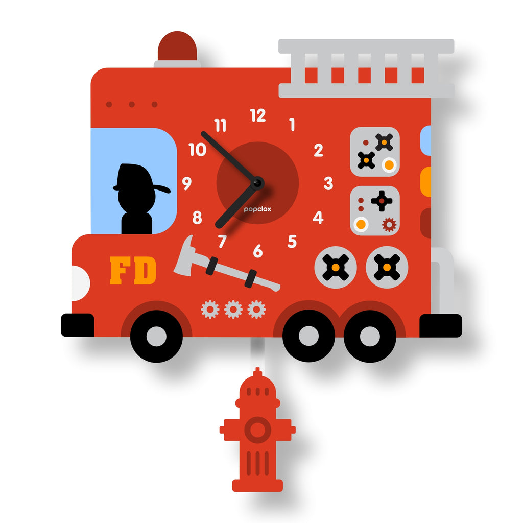 Fire Truck Pendulum Clock