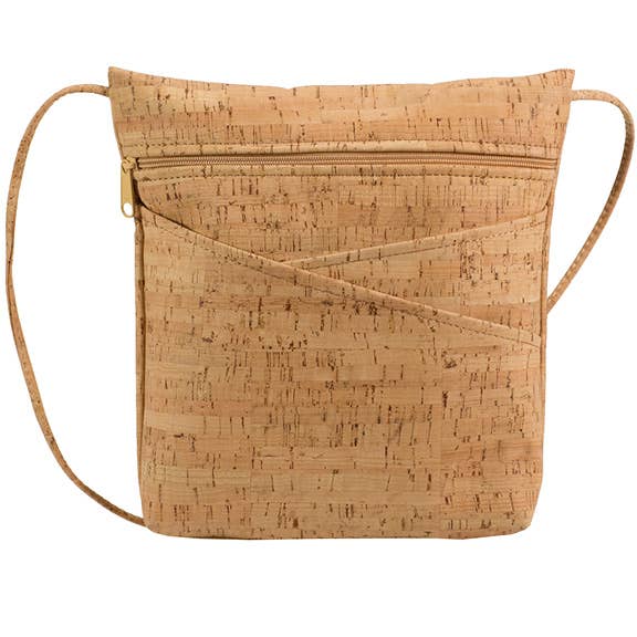 Cross Body Bag with Slanted Pockets All Cork