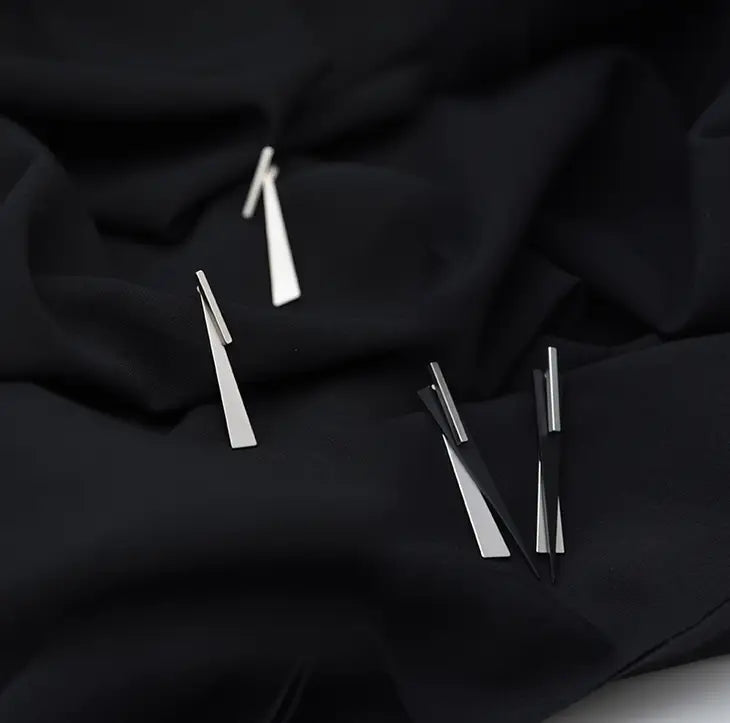 Trio Double Ear Jackets - Black and Silver