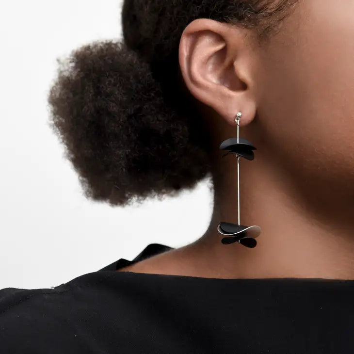Ottilie Earrings - Black and Silver