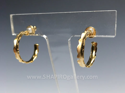Medium Gold Edge Simple Hoops