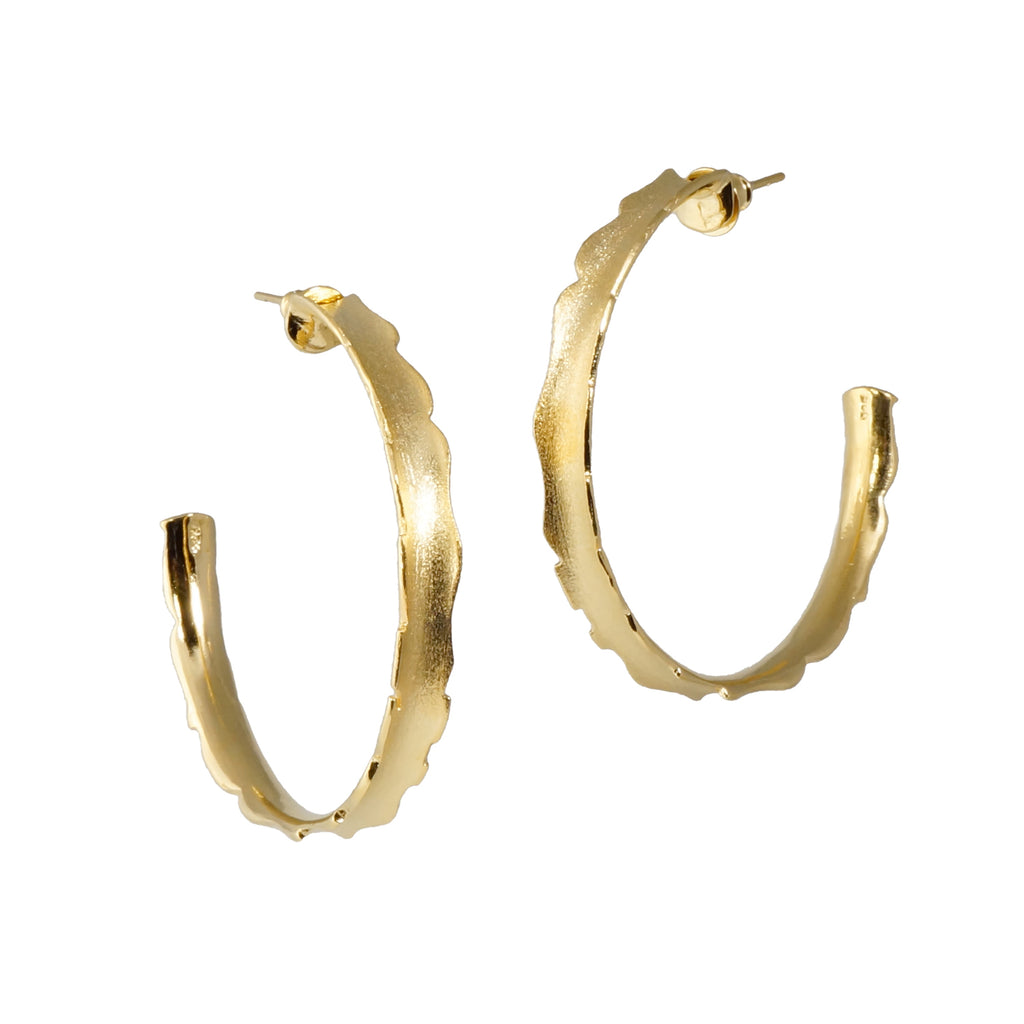 Medium Gold Edge Simple Hoops