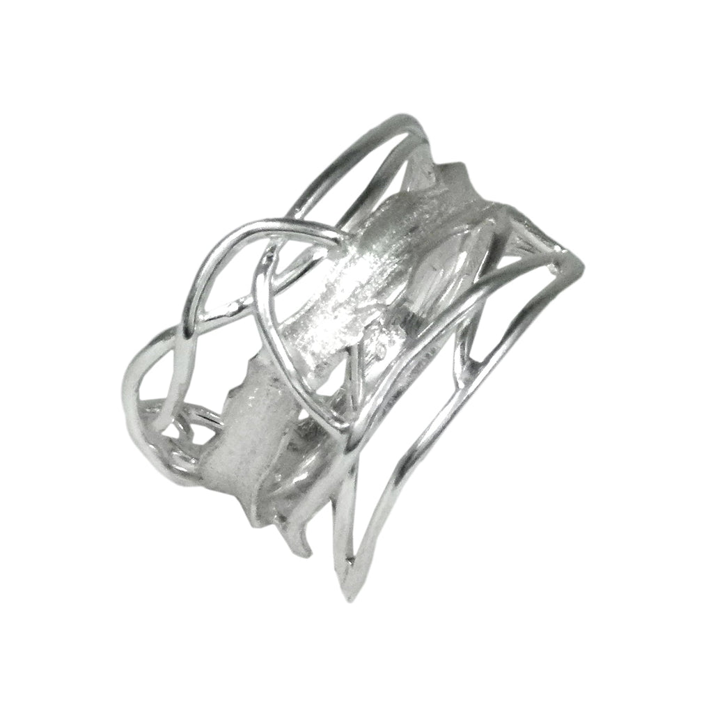 Edge Ring - White Rhodium Size 6.5