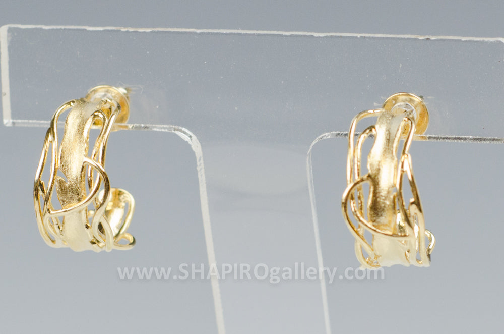 Gold Edge Post Earrings – Small