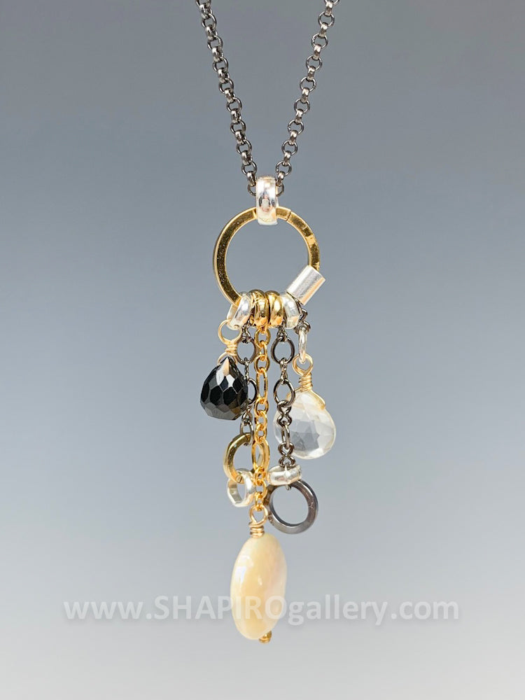 Pearl Cluster Drop Necklace