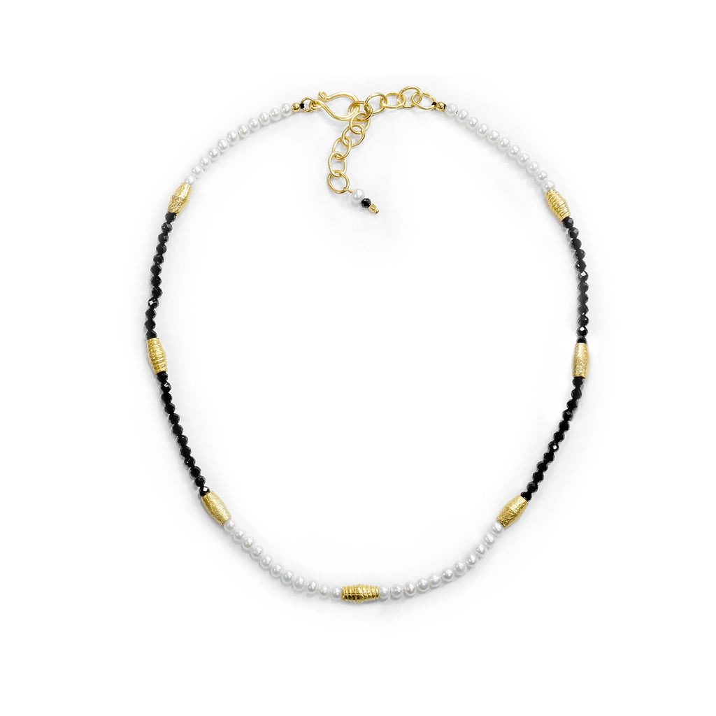 Spinnel and Pearl Necklace (multiple lengths available)