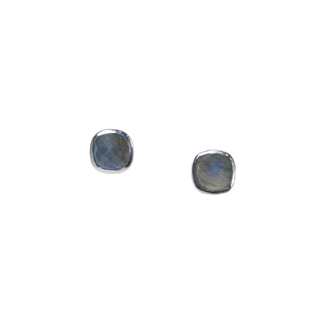 Square Labradorite Stud Earrings