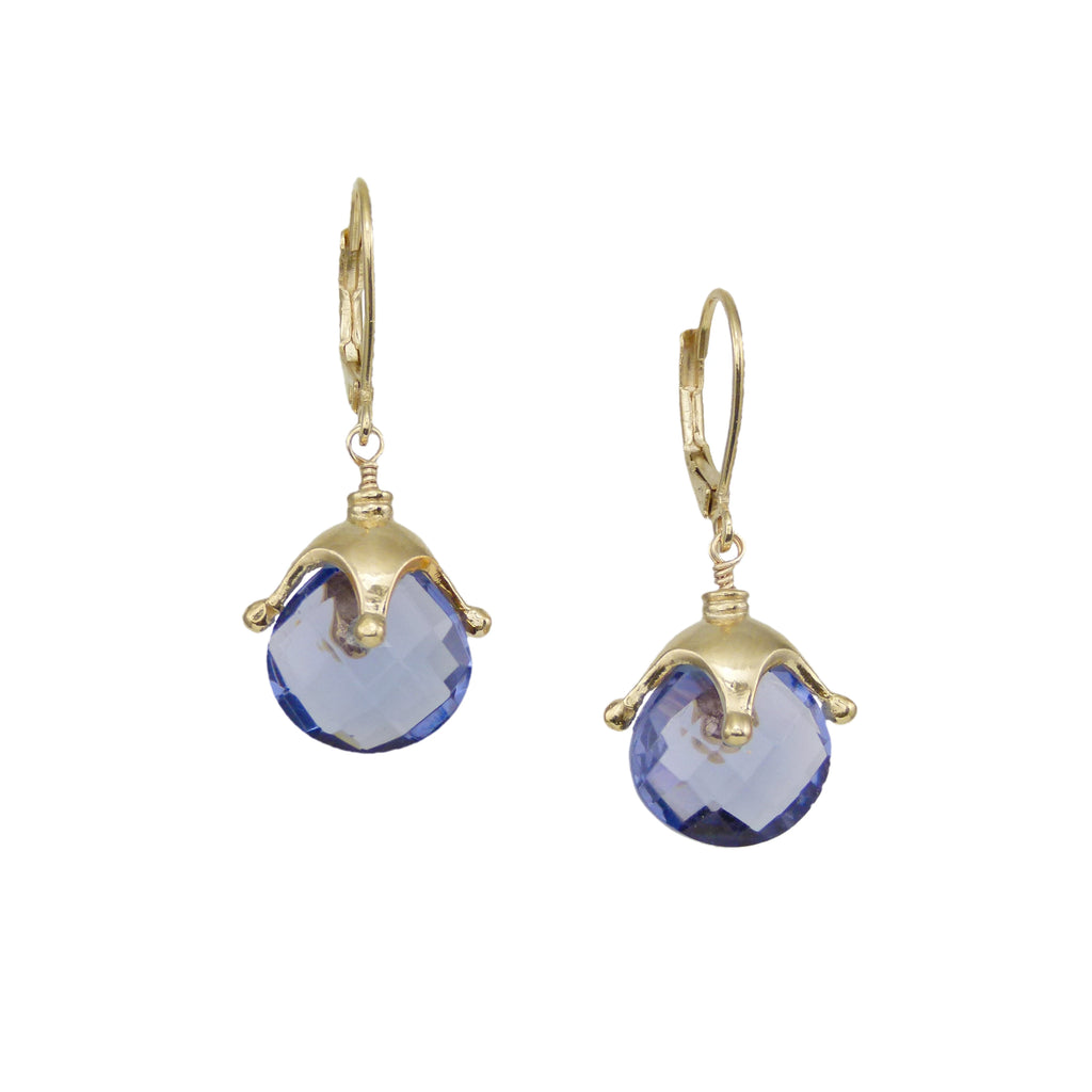 Iolite Jester Cap Earrings