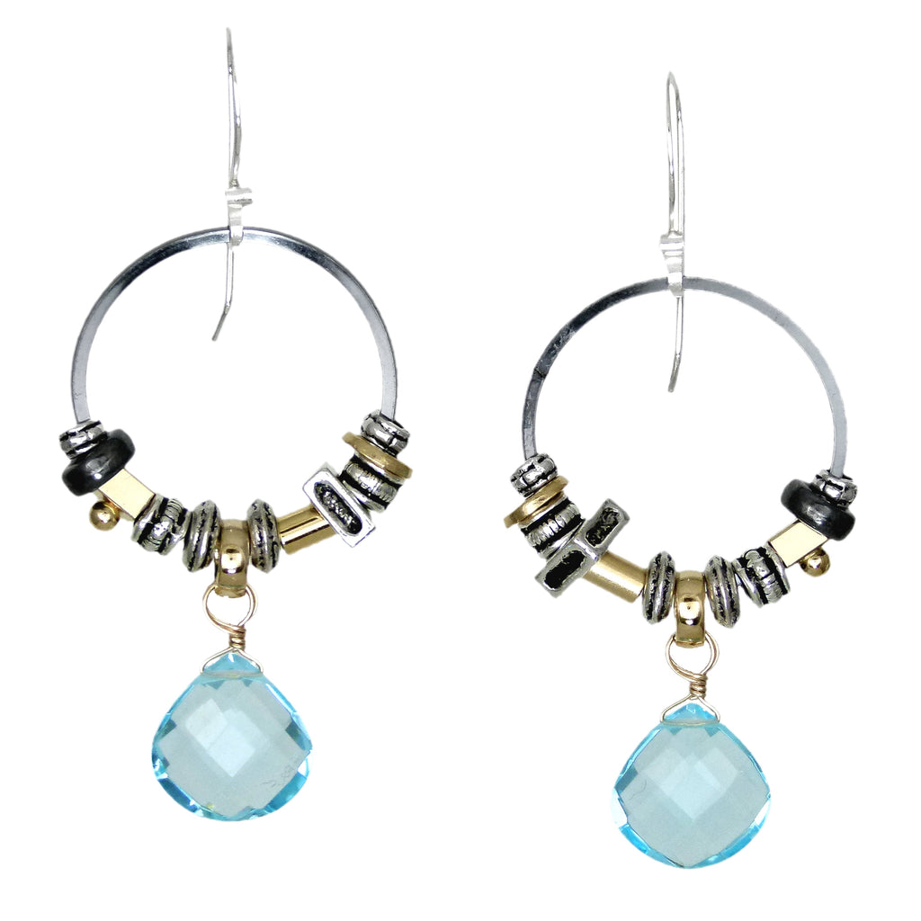 Element Hoop - Blue Topaz