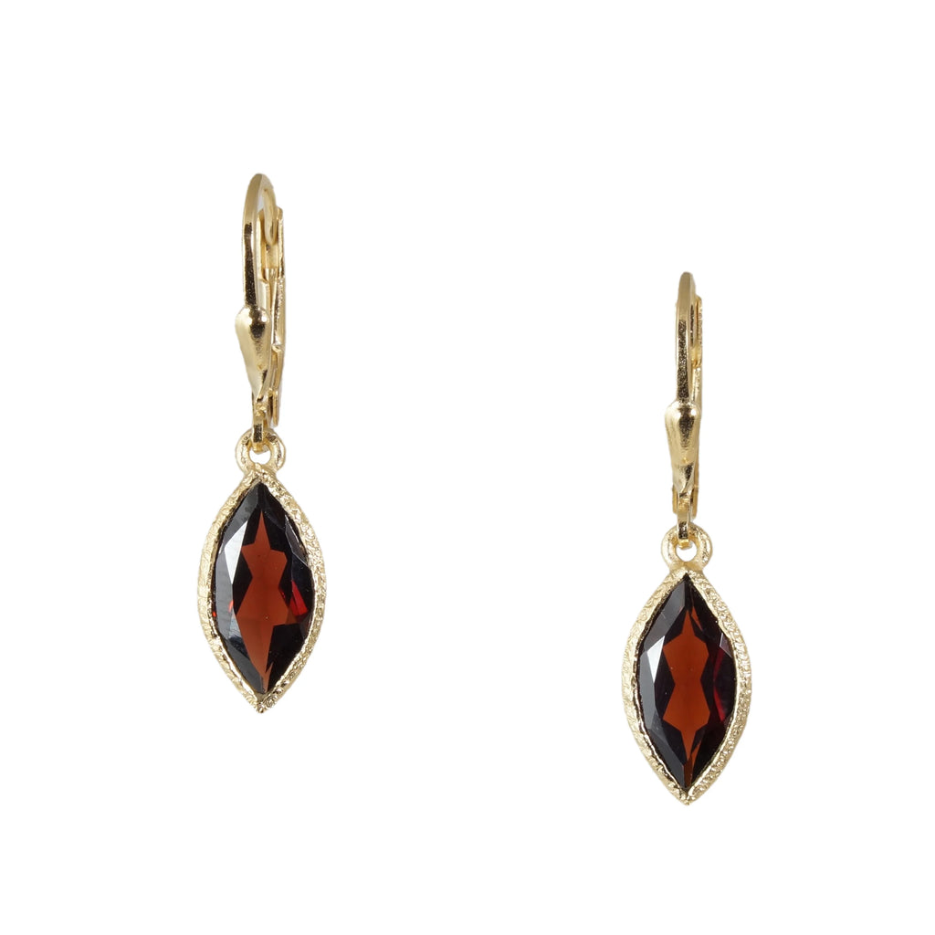 Marquise Earrings in Garnet