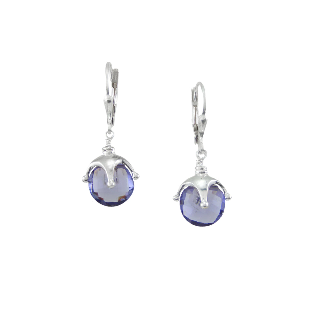 Jester Cap Earrings - Small Iolite