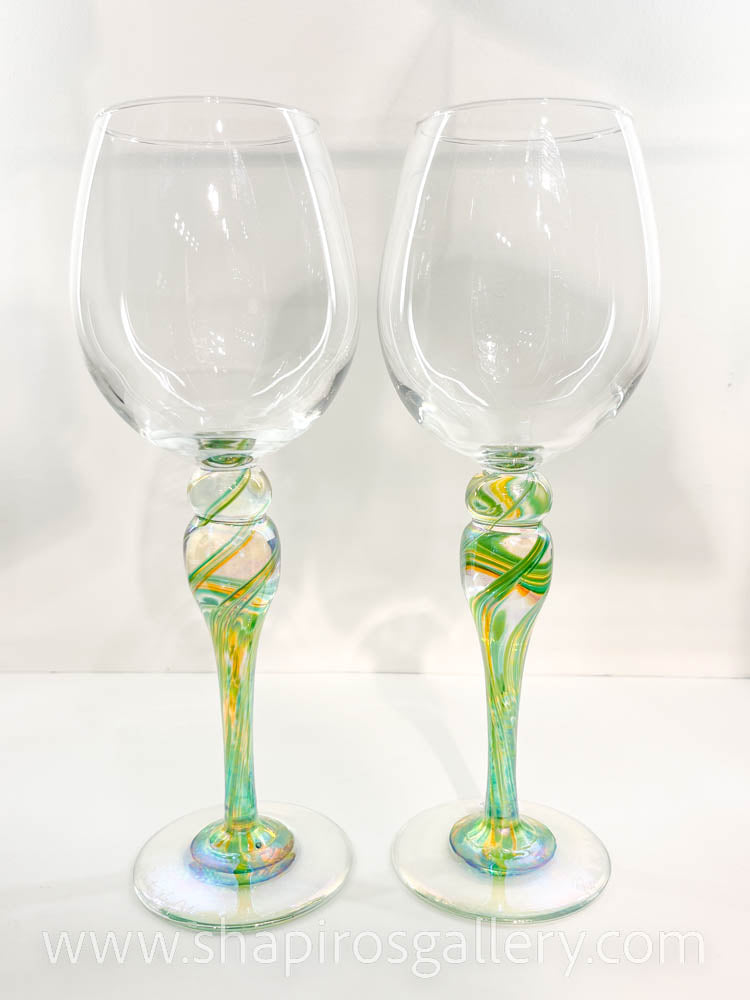 Blown Glass Wine Glasses