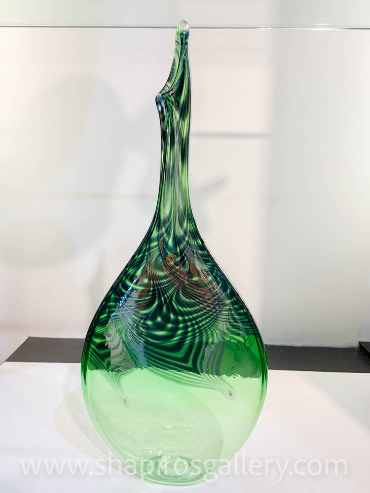 Green Feather Tear Drop Vase