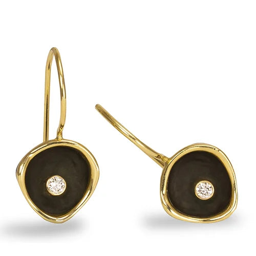 Confluence Two Tone Single Large Cup Diamond Wire Earrings