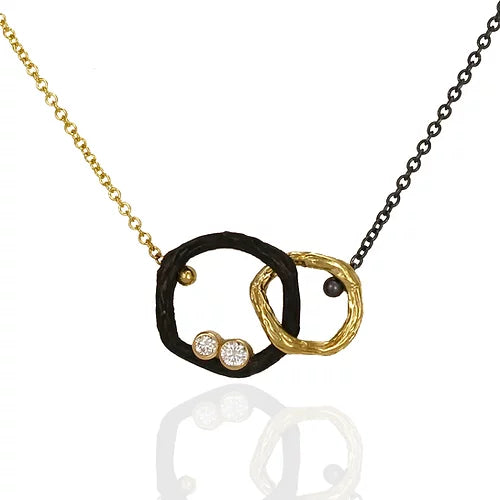 Pebble Small Diamond Double Link Necklace