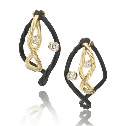 Clover Small Double Wire Diamond Hoop Earrings