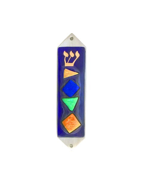 Blue Dichroic Mezuzah
