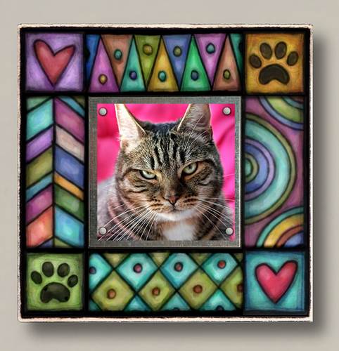 Colorful Frame with Paw