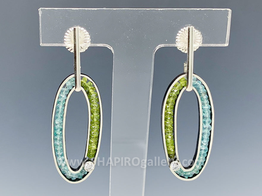 Gemstone Oval Earrings