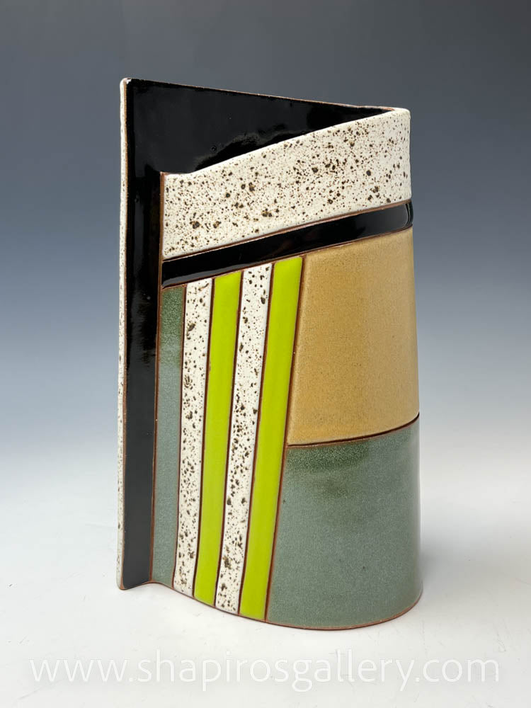 Small Pocket Vase - Chartreuse Stripes
