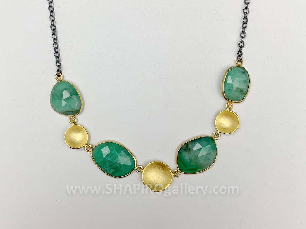 Emerald Stepping Stone Necklace