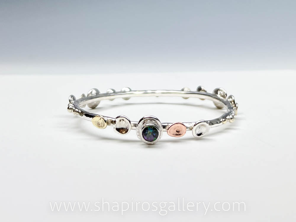 Pebbles on a Beach Bangle Bracelet - Mystic Topaz