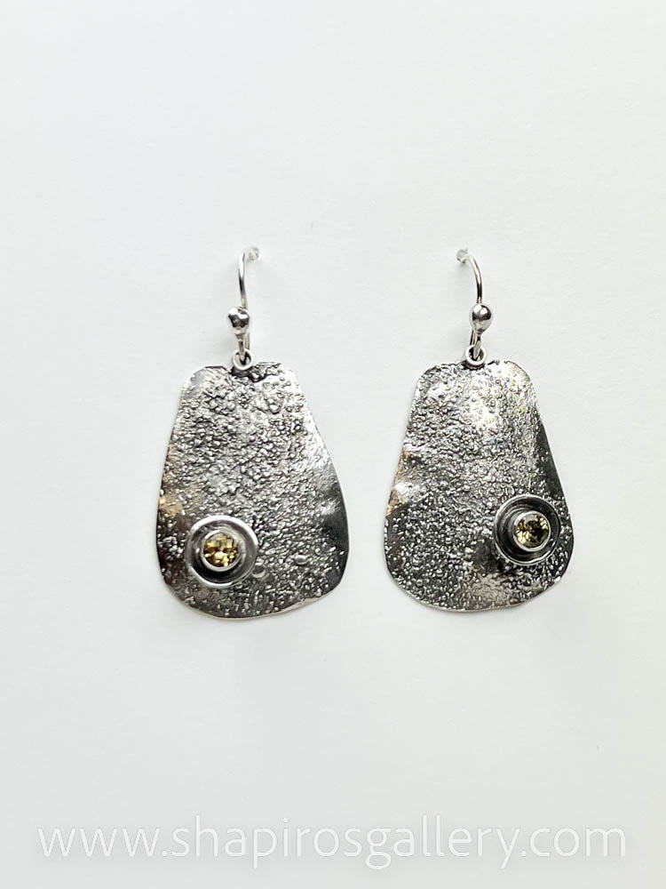 Reticulated earrings - citrine